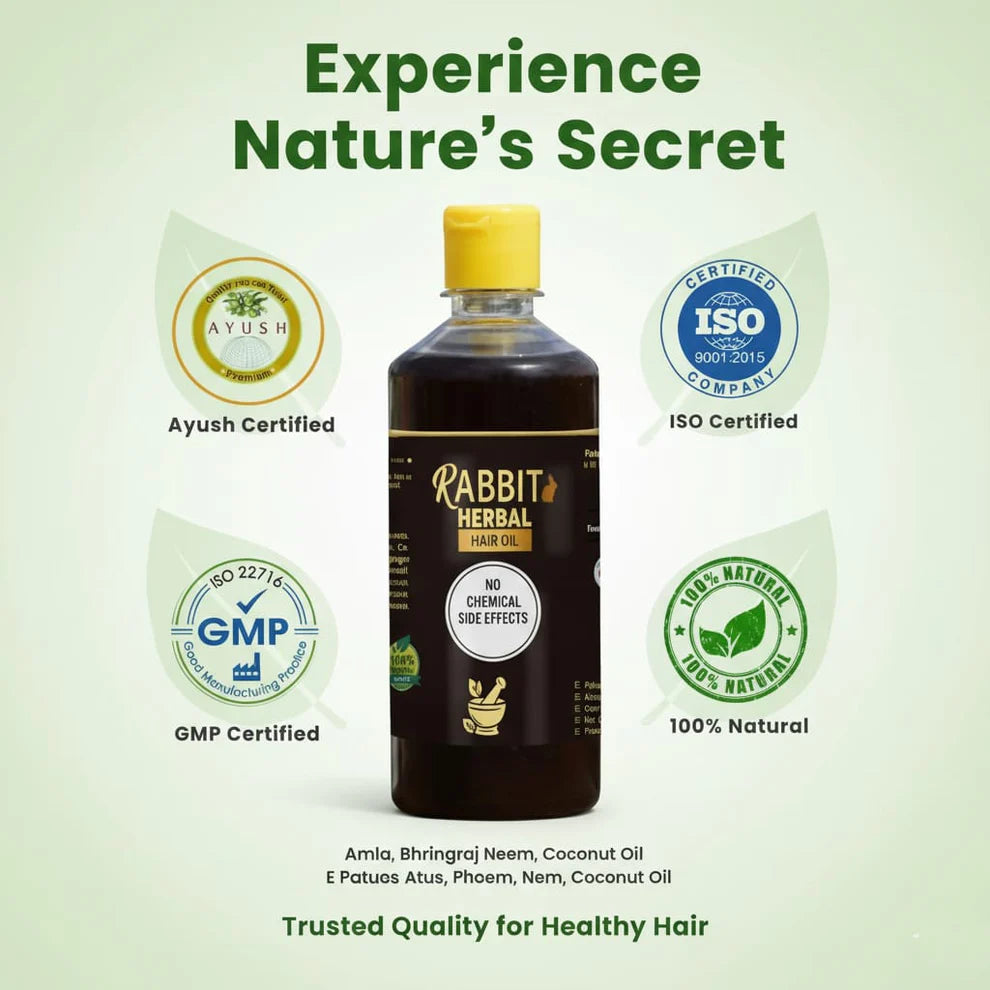 Rabit Herbal Hair Oil - 100% Effective!